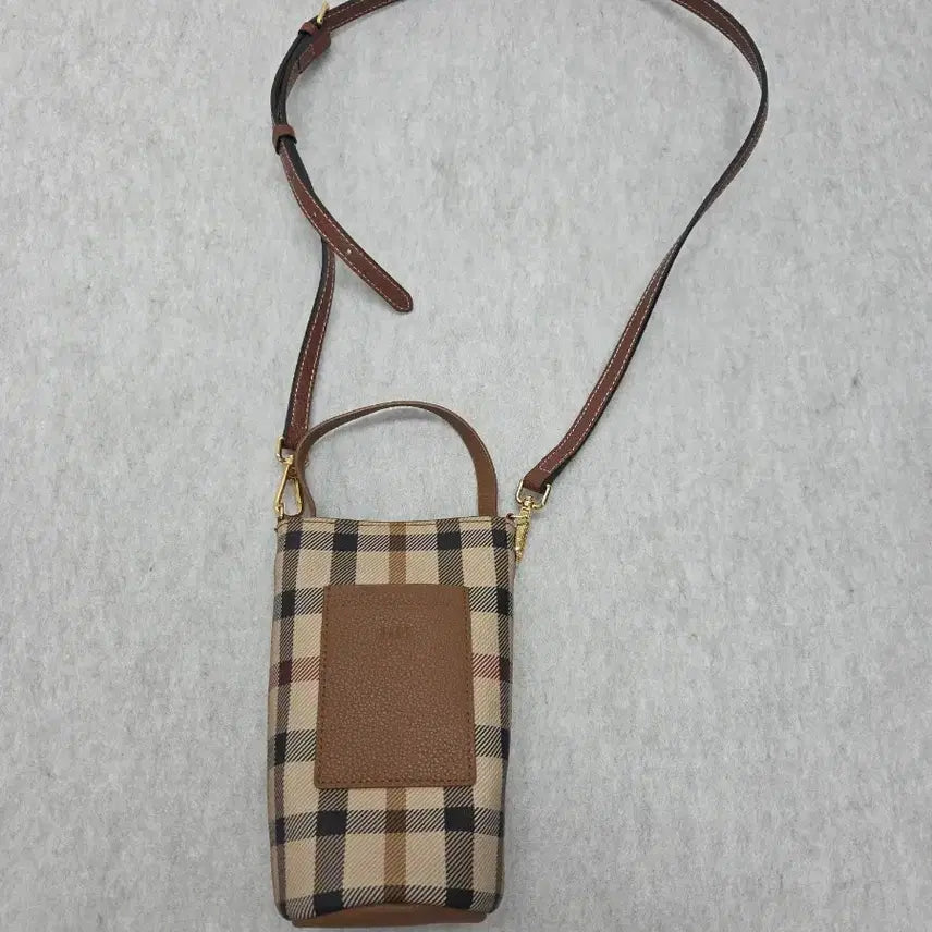 [BUNJANG] Daks House Check Mini Crossbody Bag / 닥스 하우스체크 미니 크로스백 가방