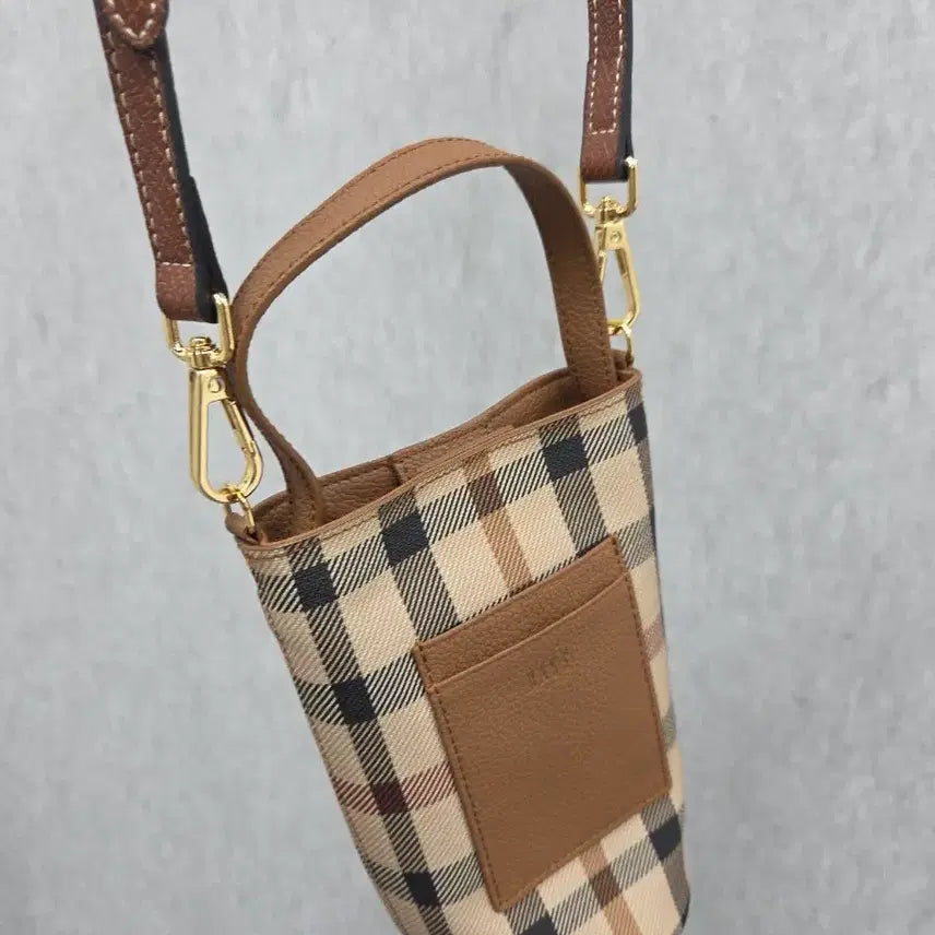 [BUNJANG] Daks House Check Mini Crossbody Bag / 닥스 하우스체크 미니 크로스백 가방