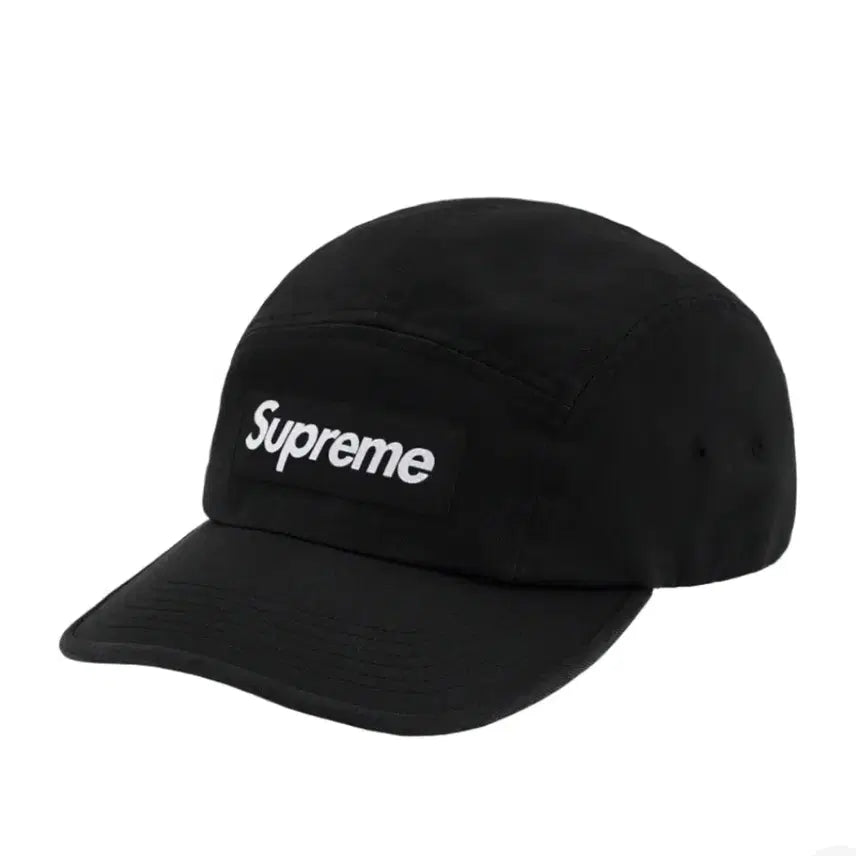 [BUNJANG] Supreme Washed Chino Twill Camp Cap Black / 슈프림 워시드 치노 트윌 캠프캡 블랙
