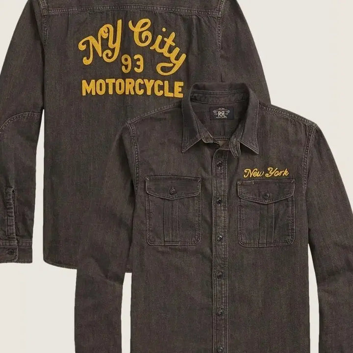 [BUNJANG] RRL Embroidered Denim Shirt - Size M (New) / RRL 임브로이더 데님셔츠 M 새상품