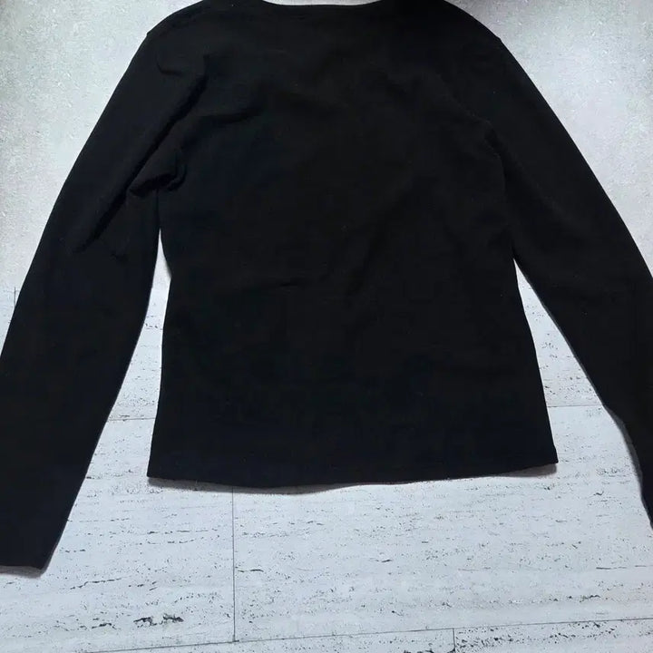 [BUNJANG] Black Long Sleeve Knit Top / 블랙 긴팔 니트 티셔츠