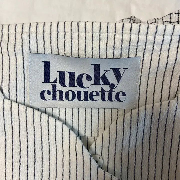 [BUNJANG] Lucky Chouette Ribbon Stripe Frill Dress / [무료배송] 럭키슈에뜨 리본 스트라이프 프릴 원피스