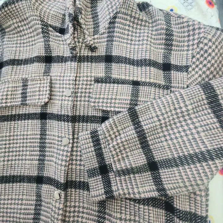 [BUNJANG] ALTBENY Hooded Checkered Shirt / ALTBENY 후드집업남방 똑딱단추형 free