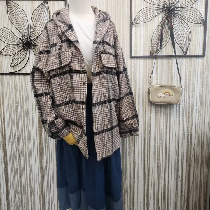 [BUNJANG] ALTBENY Hooded Checkered Shirt / ALTBENY 후드집업남방 똑딱단추형 free