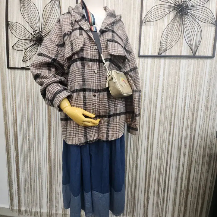 [BUNJANG] ALTBENY Hooded Checkered Shirt / ALTBENY 후드집업남방 똑딱단추형 free