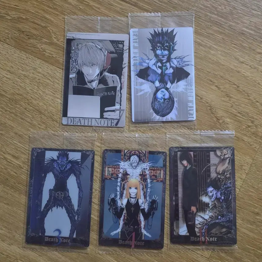 [BUNJANG] Death Note Wafer Card Set (Ryuk, Light) / 데스노트 웨하스 카드 5종 류크 라이토 미사