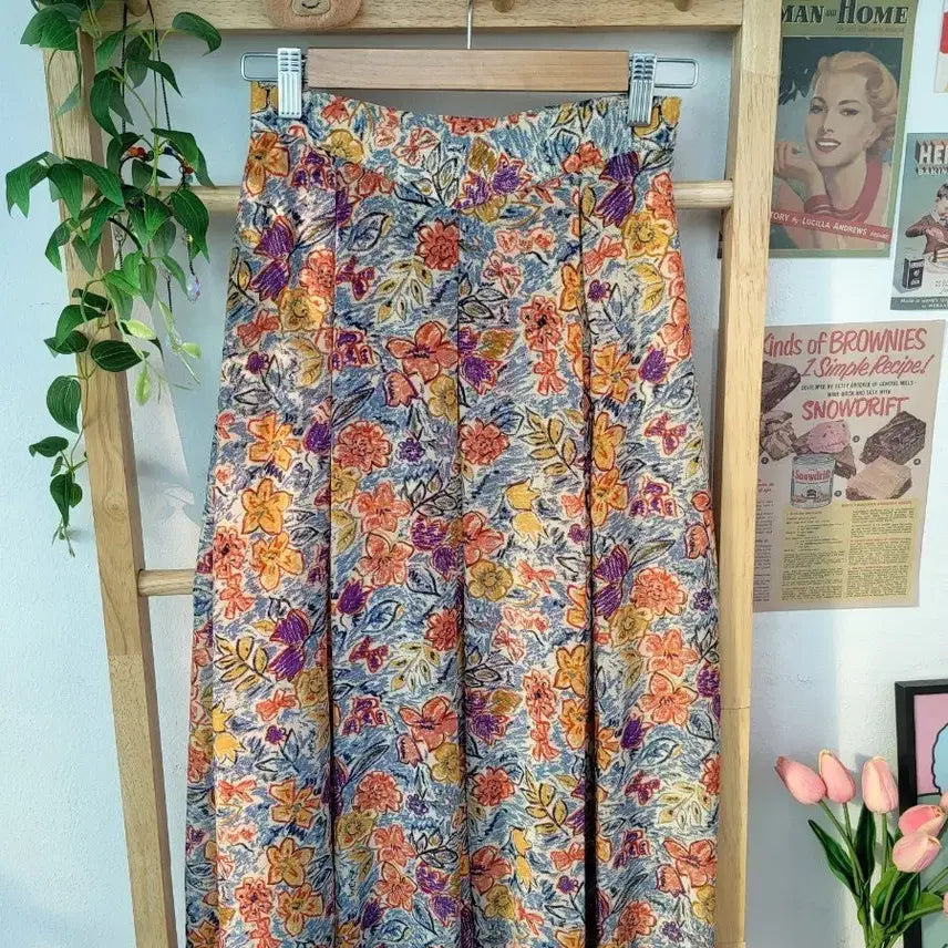 [BUNJANG] Vintage Floral Long Skirt / 빈티지 플라워 롱스커트