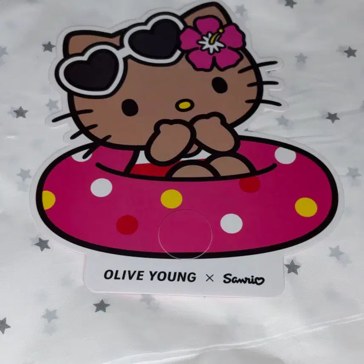 [BUNJANG] Olive Young Sanrio Hello Kitty Tanning Kitty Fan / 올리브영 산리오 헬로키티 태닝키티 부채