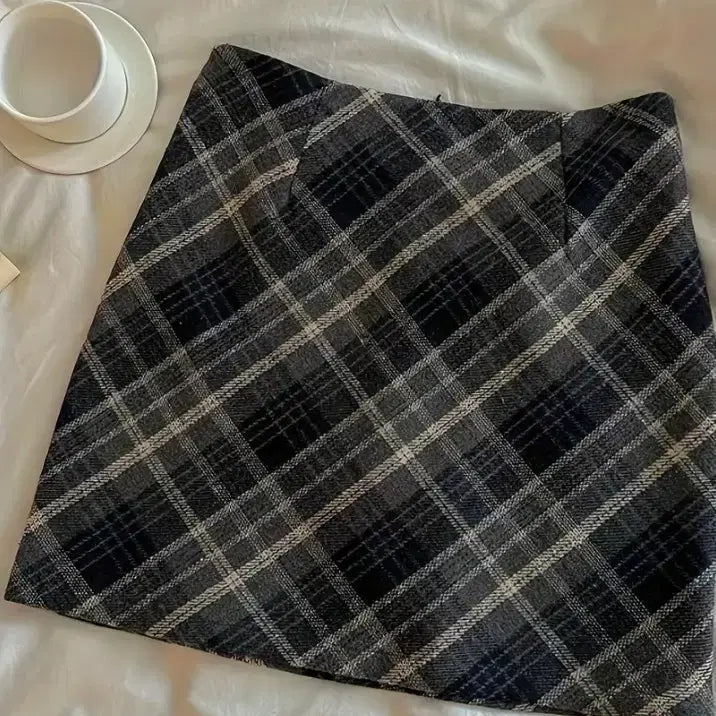 [BUNJANG] Checkered Pleated Mini Skirt / 체크 플리츠 미니스커트