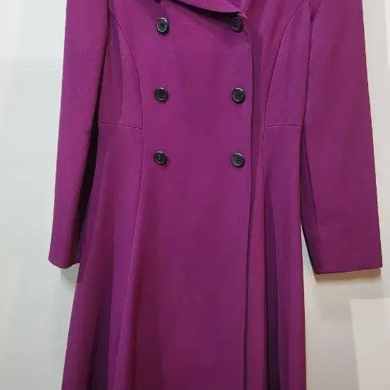 [BUNJANG] LINE Purple Double Button Midi Dress / LINE 린 퍼플 더블 버튼 원피스
