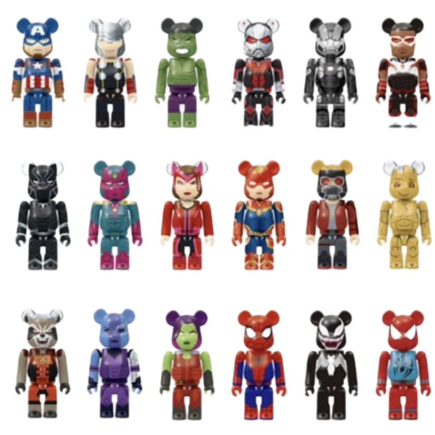 [BUNJANG] Bearbrick Happy Kuji Marvel Heroes Set / 베어브릭 해피쿠지 마블히어로 세트