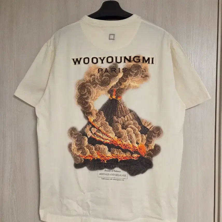[BUNJANG] Wooyoungmi Volcano Back Logo Short Sleeve T-shirt / 우영미 컬렉션 볼케이노 백로고 반팔 티셔츠 48