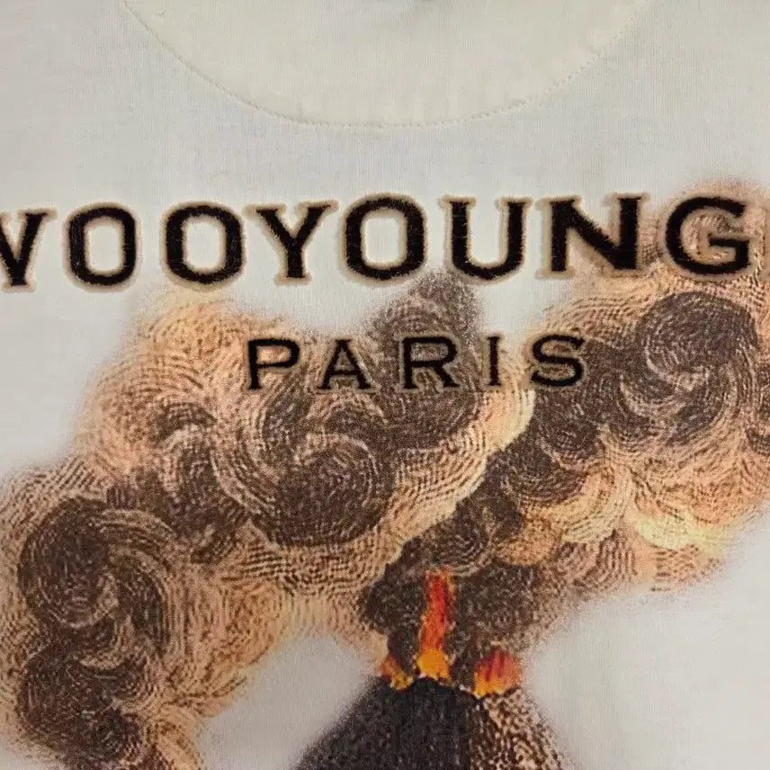 [BUNJANG] Wooyoungmi Volcano Back Logo Short Sleeve T-shirt / 우영미 컬렉션 볼케이노 백로고 반팔 티셔츠 48