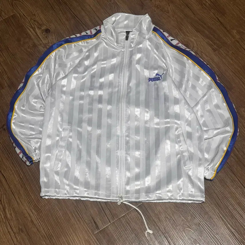 [BUNJANG] Puma White Rare Stripe Oversized Jersey / [M] 푸마 화이트 레어 스트라이프 오버핏 져지