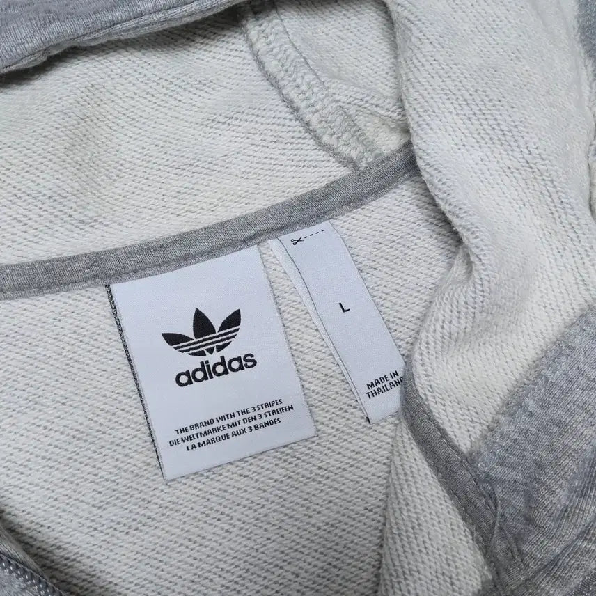 [BUNJANG] Adidas Gray Pagayan Three-Stripe Hoodie / L) 아디다스 그레이 파가이안 삼선 후드집업