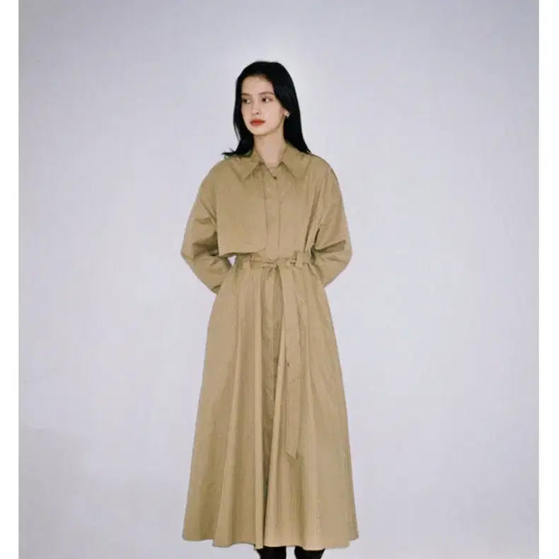 [BUNJANG] Amourmoier Trench Long Dress Beige / (새상품) 아무르무아르 트렌치 원피스 베이지