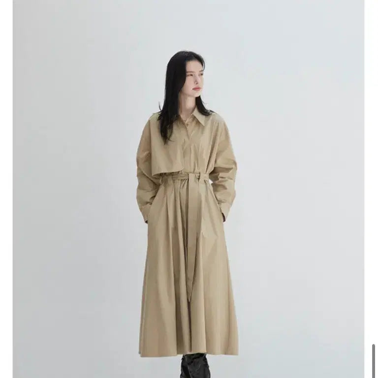 [BUNJANG] Amourmoier Trench Long Dress Beige / (새상품) 아무르무아르 트렌치 원피스 베이지