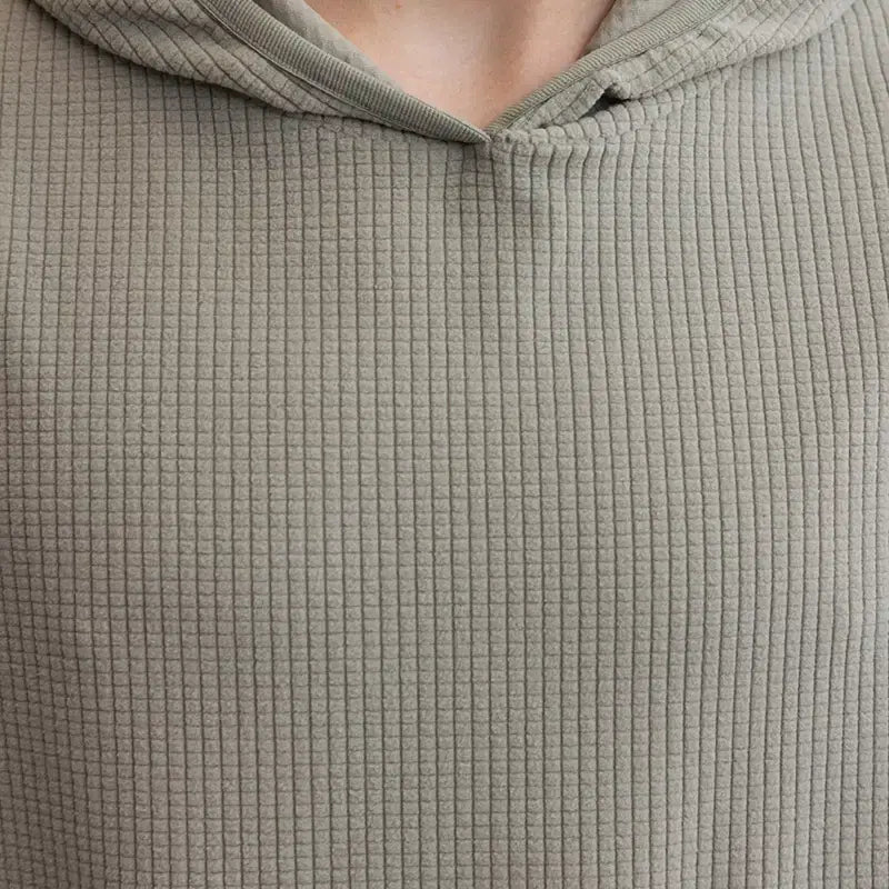 [BUNJANG] Le17septembre Waffle Knit Pullover Hoodie / 르셉템버 와플 니트 풀오버 후디 세이지 그린 48 (새상품)