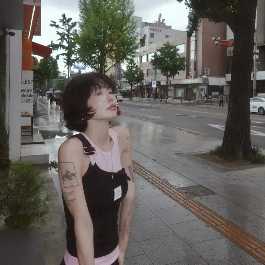 [BUNJANG] Pale Jade Black White Tank Top Bundle Set / (일괄 세트) 페일제이드 블랙 화이트 멜빵 나시 탱크탑