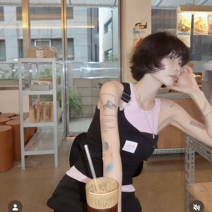 [BUNJANG] Pale Jade Black White Tank Top Bundle Set / (일괄 세트) 페일제이드 블랙 화이트 멜빵 나시 탱크탑
