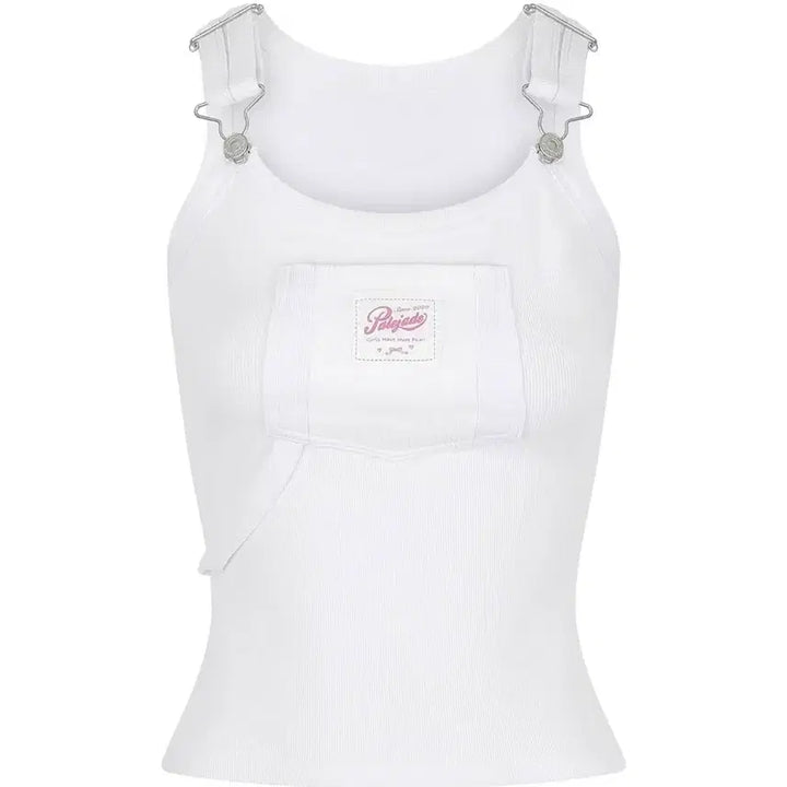 [BUNJANG] Pale Jade Black White Tank Top Bundle Set / (일괄 세트) 페일제이드 블랙 화이트 멜빵 나시 탱크탑