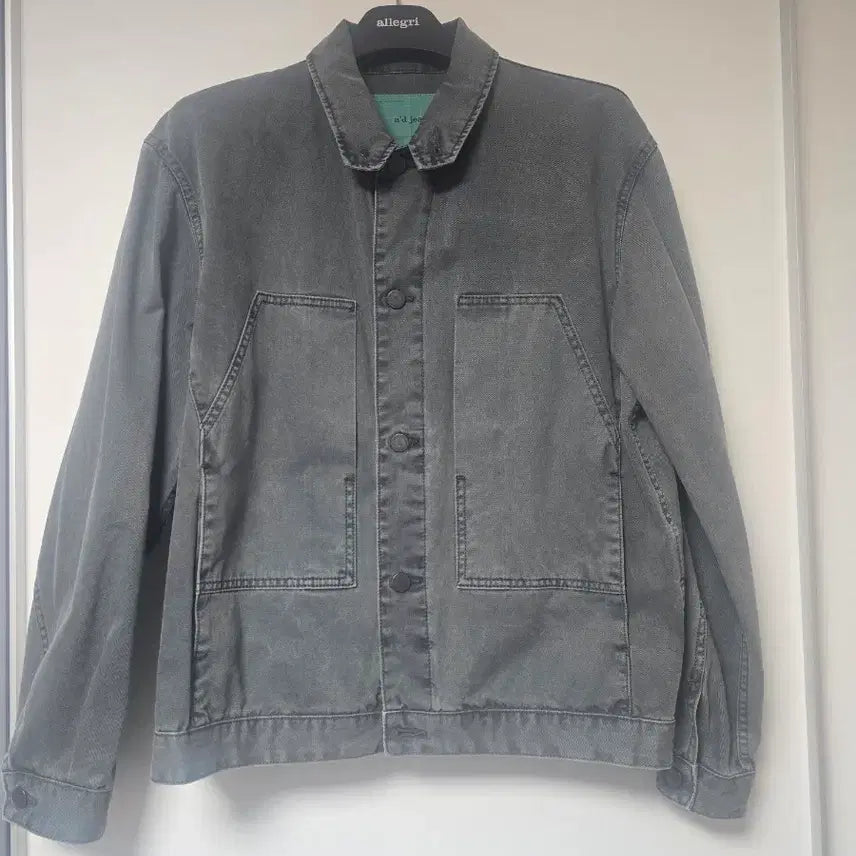 [BUNJANG] Allegri Gray Khaki Trucker Jacket 48 / 알레그리 그레이카키 컬러 트러커 자켓 48 판매