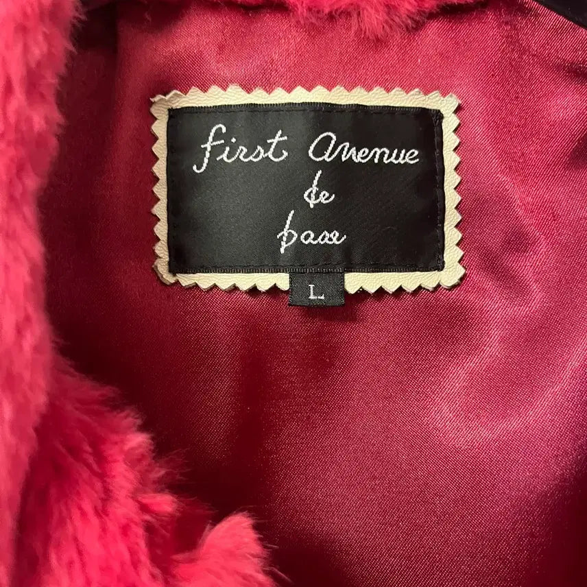 [BUNJANG] First Avenue Pink Fur Coat Jacket / 토키털100% 66 핑크 퍼 코트 자켓