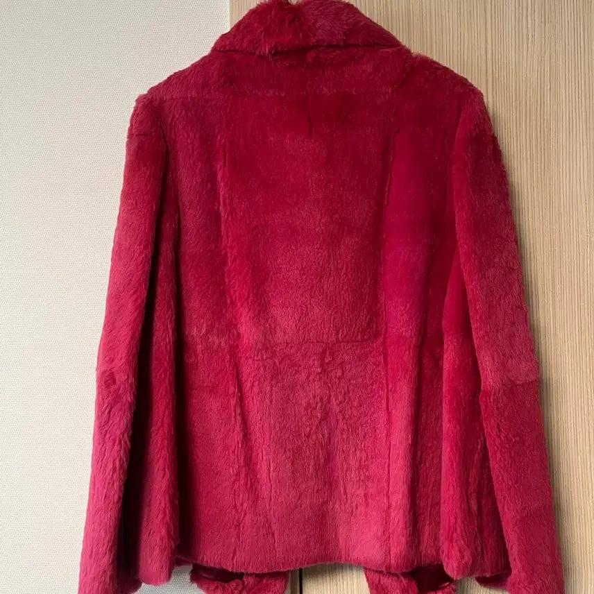 [BUNJANG] First Avenue Pink Fur Coat Jacket / 토키털100% 66 핑크 퍼 코트 자켓