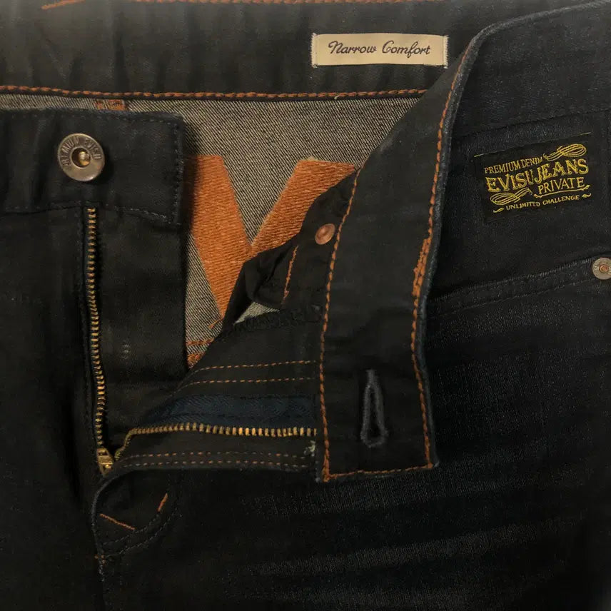 [BUNJANG] EVISU Black Wash Narrow Comfort Denim Pants W30 / 에비수 블랙 워싱 내로우 컴포트 데님 팬츠 W30