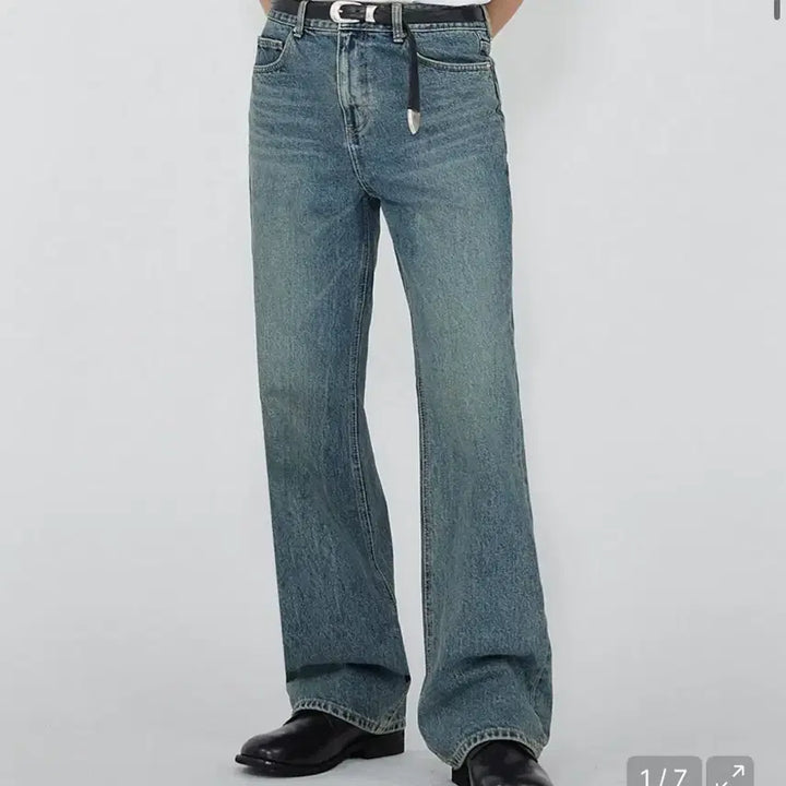 [BUNJANG] Order Archive Voyager Blue Denim Pants / 오더아카이브 Semi flare wide 04 - Voyager blue