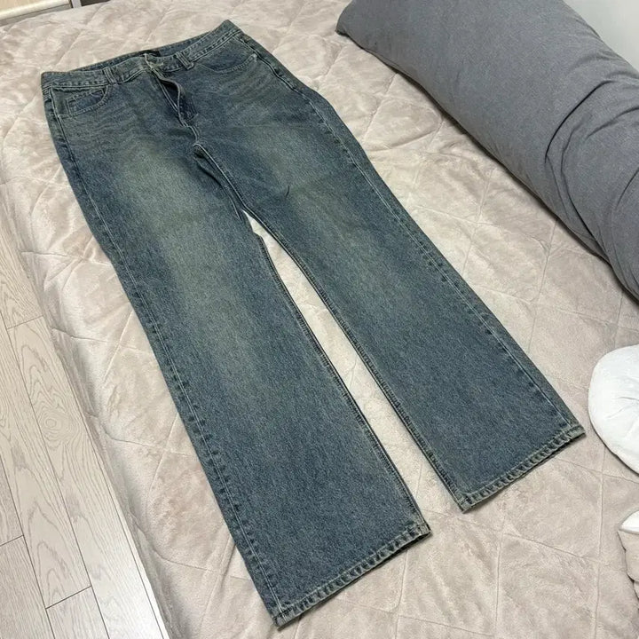 [BUNJANG] Order Archive Voyager Blue Denim Pants / 오더아카이브 Semi flare wide 04 - Voyager blue