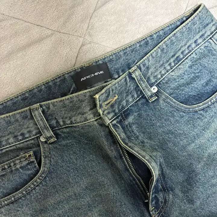 [BUNJANG] Order Archive Voyager Blue Denim Pants / 오더아카이브 Semi flare wide 04 - Voyager blue