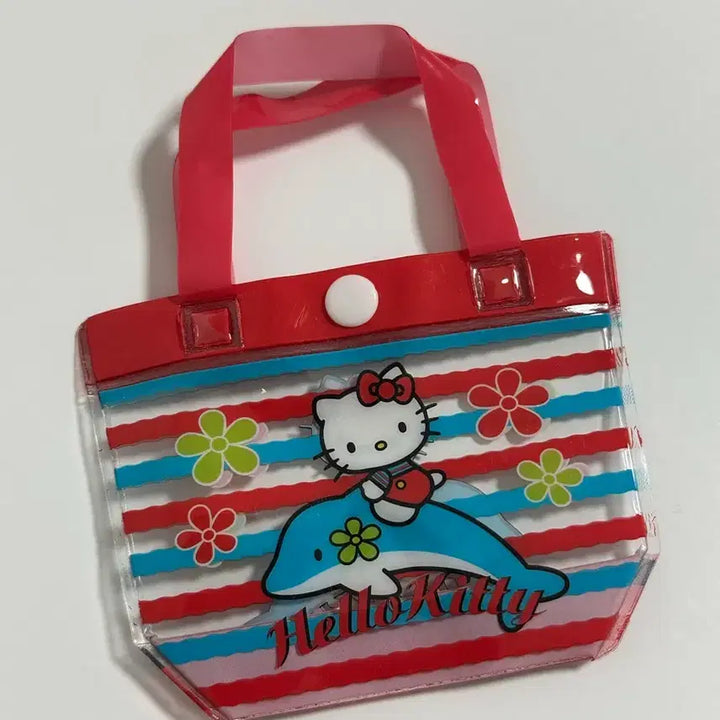[BUNJANG] Sanrio Hello Kitty Beach Bag with Pouch / 산리오 비치백 헬로키티 파우치가챠