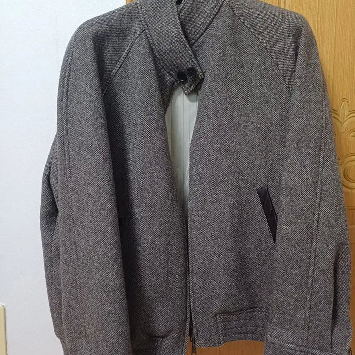 [BUNJANG] Artifcts Leather Collar Harrington Jacket / [아트이프액츠] 레더 카라 해링턴 자켓