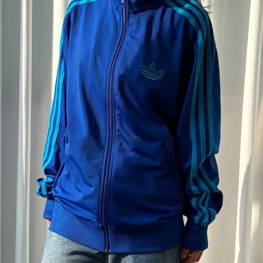 [BUNJANG] Adidas Firebird Blue Track Top Jacket / [M-L]아디다스 구형 파이어버드 블루 트랙탑 져지