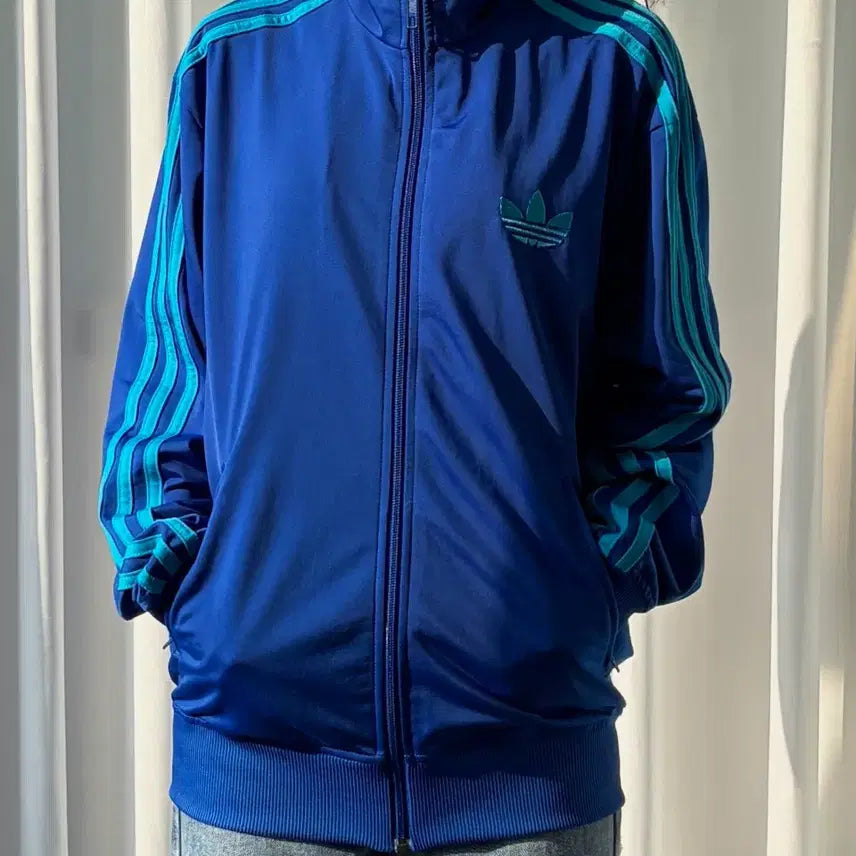 [BUNJANG] Adidas Firebird Blue Track Top Jacket / [M-L]아디다스 구형 파이어버드 블루 트랙탑 져지