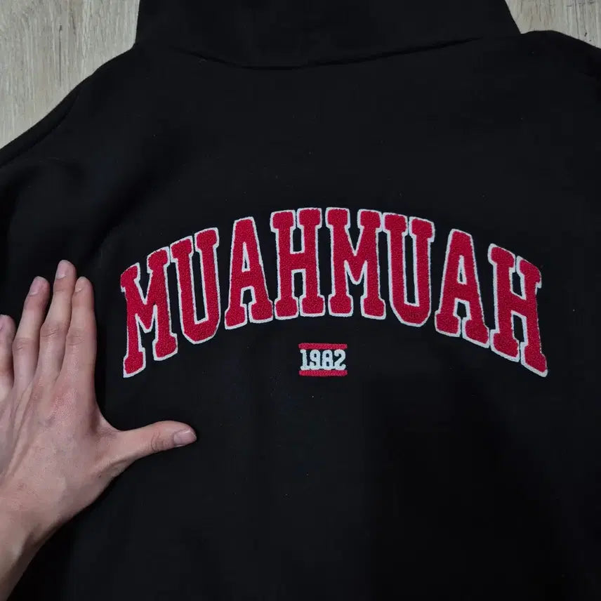 [BUNJANG] MUAH MUAH 1982 Oversized Big Logo Fleece Hoodie / MUAH MUAH 무아무아 1982 오버핏 빅로고 기모 후드집업 FREE