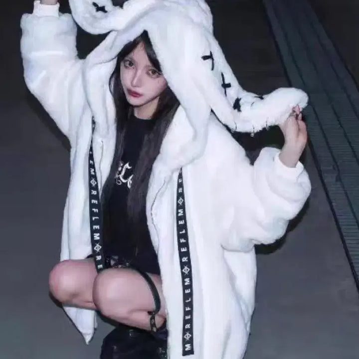 [BUNJANG] Re:plem Usamimi Fur Parka Goth Punk Subculture / 레플렘 우사미미 퍼 파카  지뢰계 고스펑크 서브컬쳐