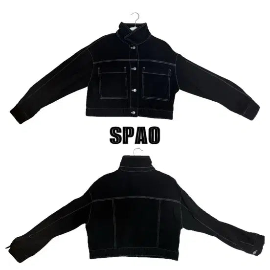 [BUNJANG] Spao Black Pocket Trucker Jacket / 스파오 블랙 포켓 트러커 자켓