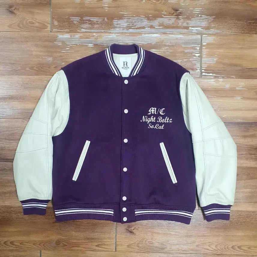 [BUNJANG] Riober Purple Varsity Jacket - M / 급처)리오버 퍼플 바시티 자켓 M