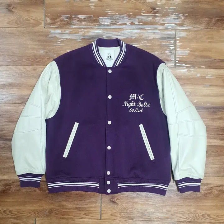 [BUNJANG] Riober Purple Varsity Jacket - M / 급처)리오버 퍼플 바시티 자켓 M