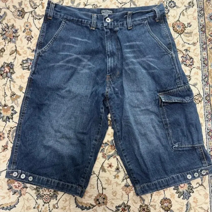 [BUNJANG] 90s Vintage Stüssy Denim Cargo Shorts / 급처)90s 빈티지 스투시 데님 카고 반바지(30)