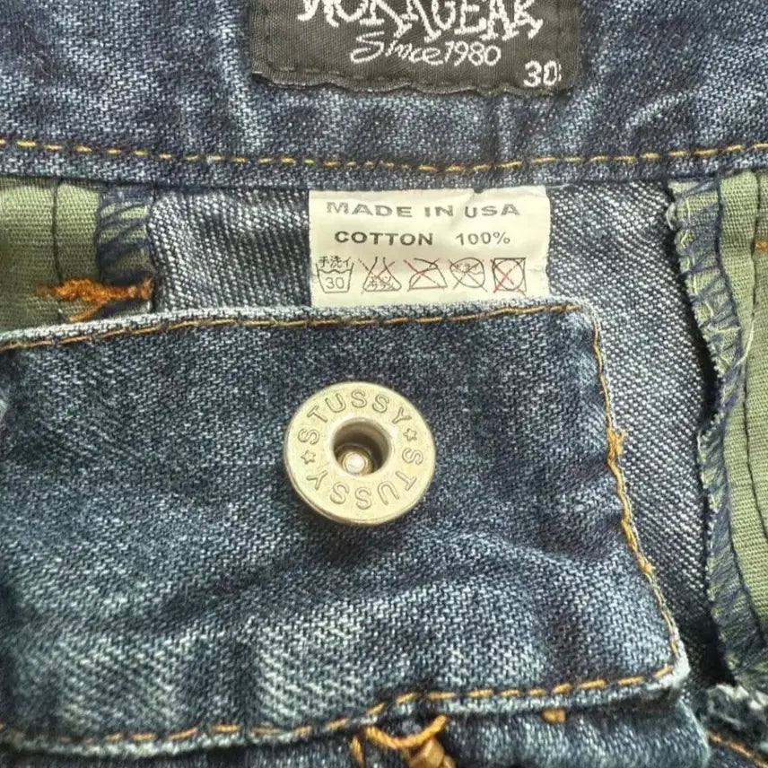 [BUNJANG] 90s Vintage Stüssy Denim Cargo Shorts / 급처)90s 빈티지 스투시 데님 카고 반바지(30)