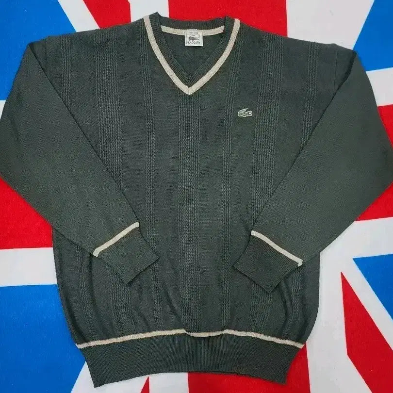 [BUNJANG] Lacoste V-neck Knit Sweater / 라코스테 브이넥 니트
