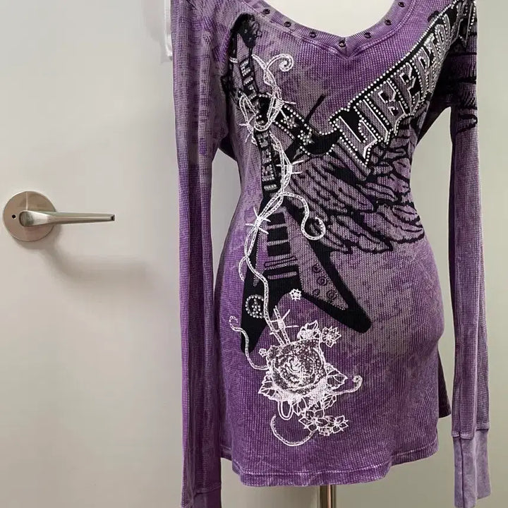 [BUNJANG] Libertalia Purple Long Sleeve Shirt / (택 O) 레이어룸 리버탈리아 퍼플 롱슬리브
