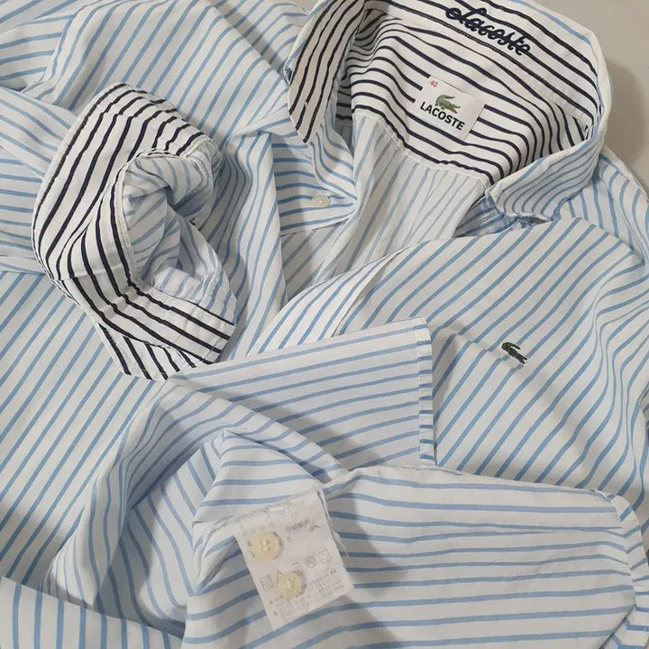 [BUNJANG] Lacoste Striped Shirt / No.26032006 라코스테 스트라이프 셔츠 블루