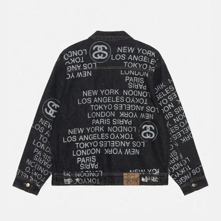 [BUNJANG] Stussy City Link Denim Work Jacket / 스투시 집 워크 자켓 시티 링크 데님 워시드 블랙