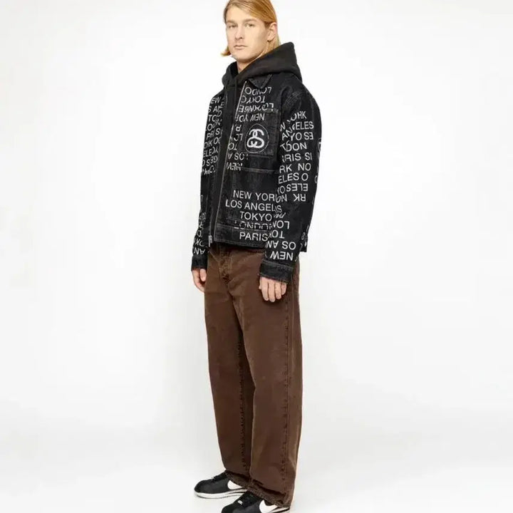 [BUNJANG] Stussy City Link Denim Work Jacket / 스투시 집 워크 자켓 시티 링크 데님 워시드 블랙