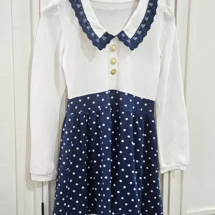 [BUNJANG] Mary Rose Dot Pattern Long Sleeve Dress / 도트 긴팔 원피스