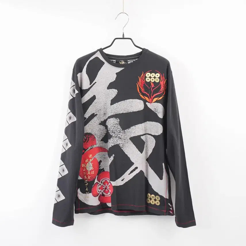 [BUNJANG] SENBU Lettering Embroidered Long Sleeve T-shirt / SENBU 센부 레터링 자수 프린트 유니크 긴팔 티셔츠 C284